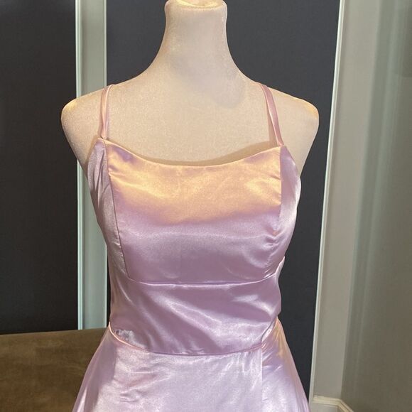 Women’s Purple Full Length Prom Party Dress with Criss Cross Back Ties Size 2 - Picture 2 of 10